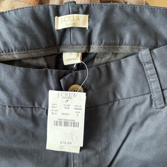 J Crew Pants stretch Size 0 Side Stripe Crop Work Office Capsule Preppy NWT - Picture 2 of 15